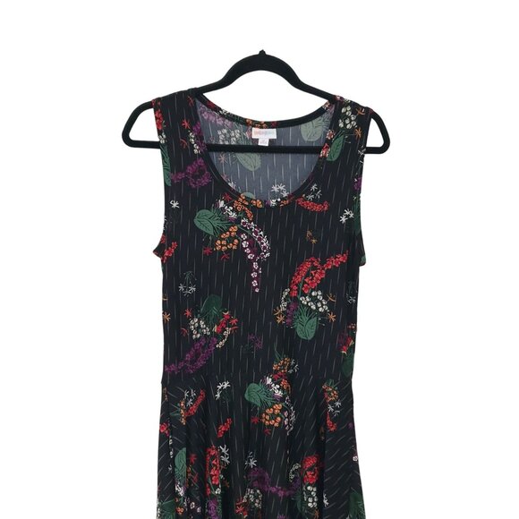 LuLaRoe Nicki M Floral Midi Dress Pockets Comfortable Stretch New Collection - Picture 4 of 8